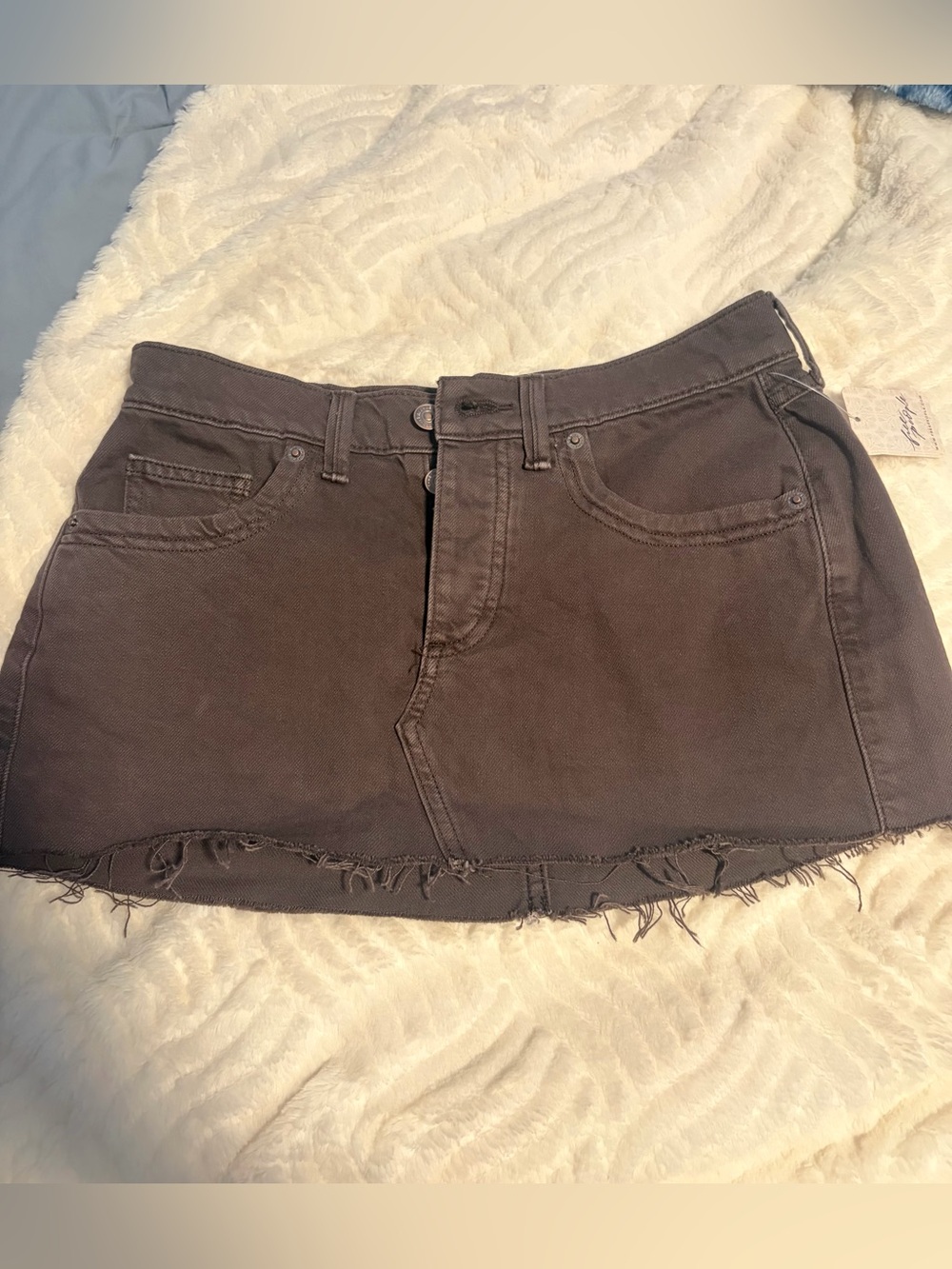 Free People Low Rise Brown Mini Skirt